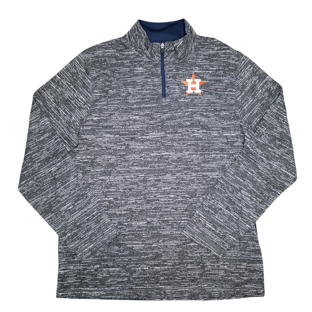 Houston Astros 1/4 Zip Pullover Sweatshirt Men's Large Gray MLB